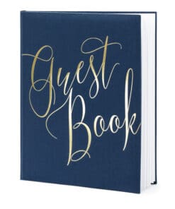 Livre d'or bleu marine et or