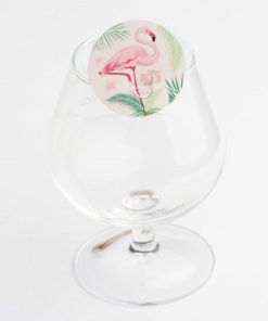 Étiquette clip flamant rose