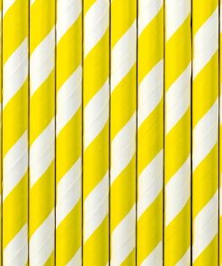 pailles rayées jaune