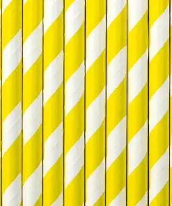 pailles rayées jaune