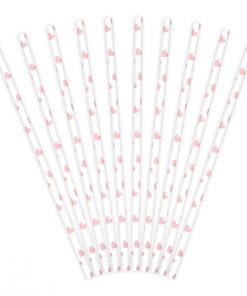 pailles coeurs roses