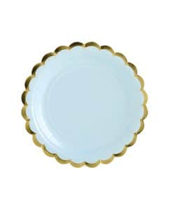 Alternative view of Assiette Bleu ciel/Or - Lot de 6