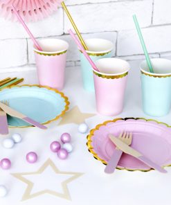 Alternative view of Assiette Rose/Or - Lot de 6