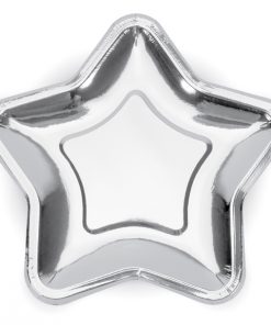 assiette métallisé argent