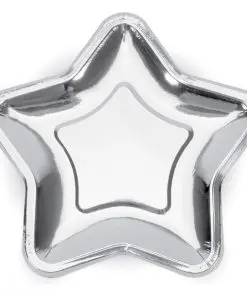 assiette métallisé argent