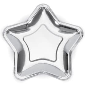 assiette métallisé argent