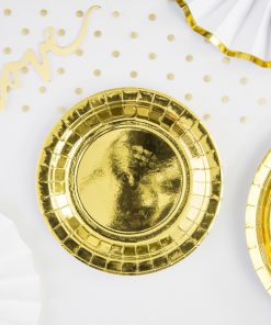 assiette métallisée or