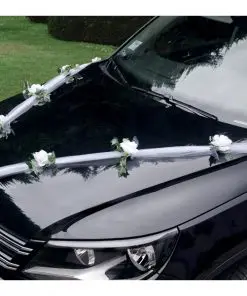 guirlande tulle déco voiture mariage