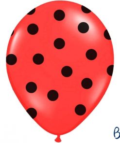ballon rouge-pois noirs