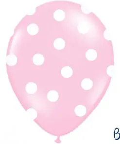 ballons rose-pois blanc