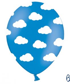 ballon turquoise-nuages blancs