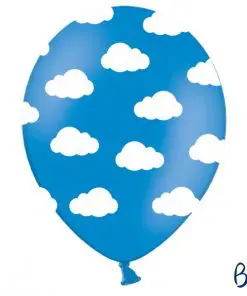 ballon turquoise-nuages blancs