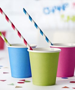 Alternative view of Pailles rayées - Jaune - Lot de 10