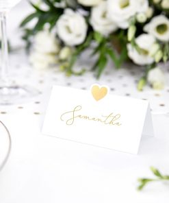 Alternative view of Marque-place-Petit cœur Or - Lot de 10