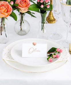 Alternative view of Marque-place-Petit cœur Rose gold - Lot de 10