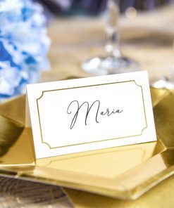 Alternative view of Marque-place cadre doré-Lot de 10