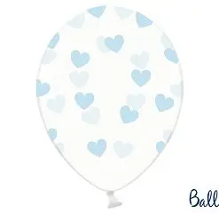 ballon crystal-coeurs bleu ciel