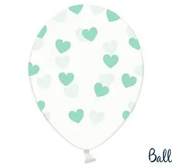 ballon crystal-coeurs vert d'eau