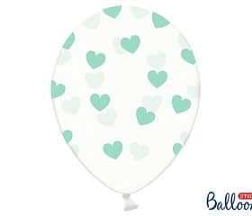 ballon crystal-coeurs vert d'eau