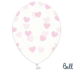 ballon crystal-coeurs rose clair