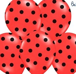 Alternative view of Ballons-Rouge-Pois noirs-Coccinelle -Lot de 6