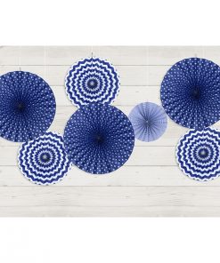 Alternative view of Rosaces à suspendre bleu marine- lot de 3