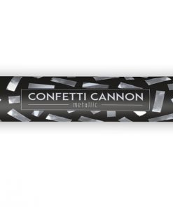 canon à confettis rectangle argenté
