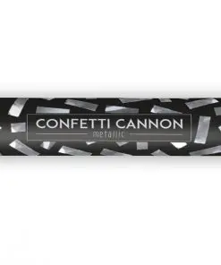 canon à confettis rectangle argenté