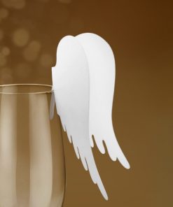 Alternative view of Marque-place pour verre-Ailes blanches-Lot de 10