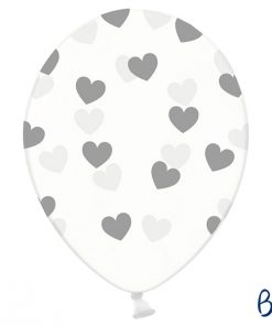 ballon crystal-coeurs argenté