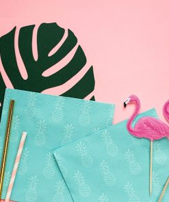 Alternative view of Serviettes bleues Aloha-Ananas