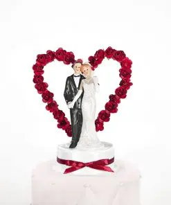 Figurine mariage-coeur rouge