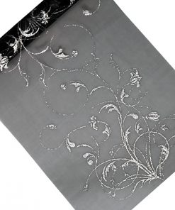 chemin de table organza noir argenté