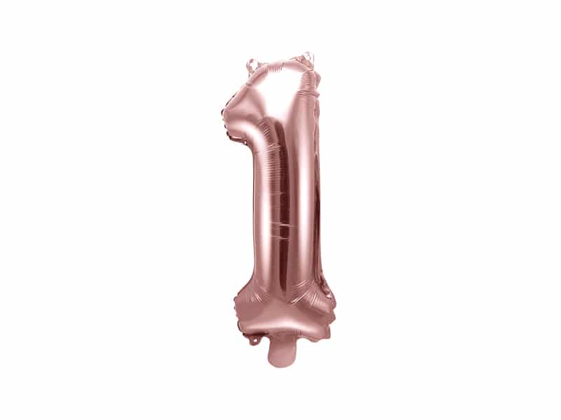 ballon chiffre 1 rose gold