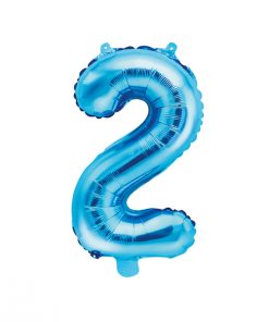 ballon chiffre 2 bleu