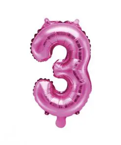 ballon chiffre 3 rose
