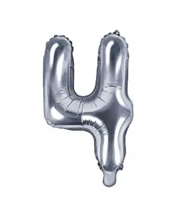 ballon chiffre 4 argent
