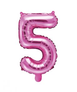 ballon chiffre 5 rose