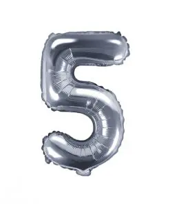 ballon chiffre 5 argent