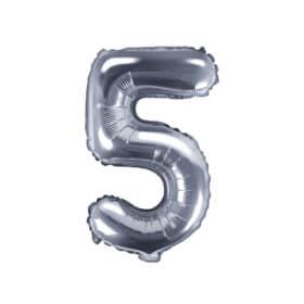 ballon chiffre 5 argent