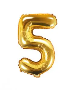 ballon chiffre 5 or