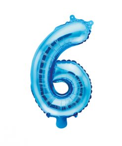 ballon chiffre 6 bleu