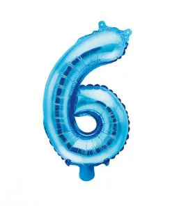 ballon chiffre 6 bleu
