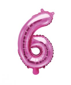 ballon chiffre 6 rose