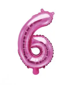 ballon chiffre 6 rose