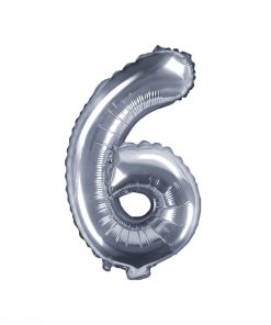ballon chiffre 6 argent