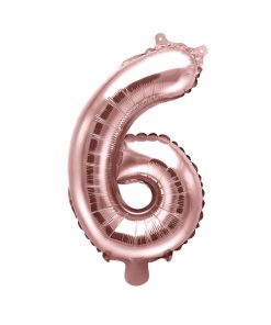 ballon chiffre 6 rose gold