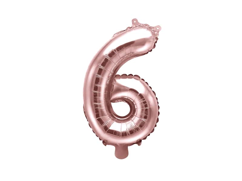 ballon chiffre 6 rose gold