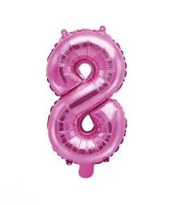 ballon chiffre 8 rose