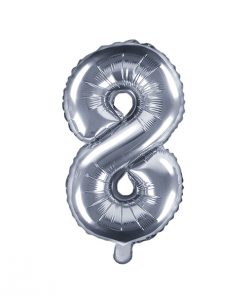 ballon chiffre 8 argent